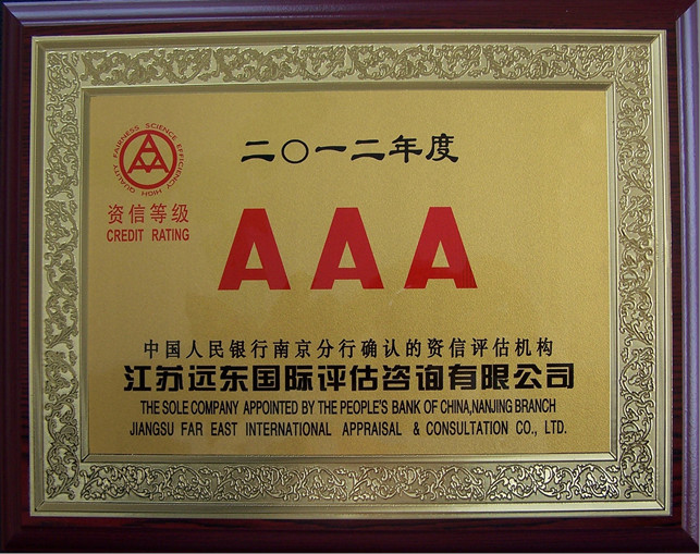 AAA 质量服务诚信单位